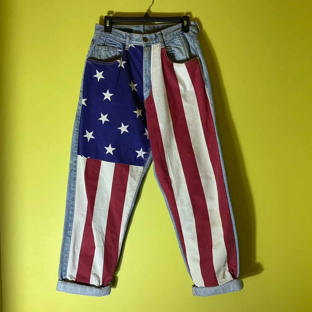 RARE, vintage, one of a kind American Flag Jeans